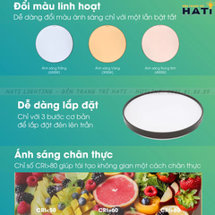 Đèn ốp trần led tròn hổ phách nâu