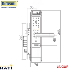 Khóa vân tay cửa gỗ Giovani GSL-C138FG màu vàng