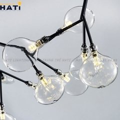 Đèn thả decor Hera 27 lá thân đen hình ngang