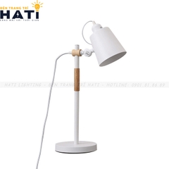 Đèn bàn gỗ hiện đại đọc sách màu trắng
