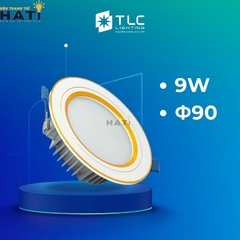 Đèn Led Âm Trần Khối Đúc TOS Viền Vàng 7w-9w-12w