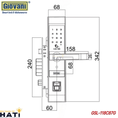 Khóa vân tay cửa gỗ Giovani GSL-C138G màu bạc