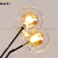 Đèn thả decor Agus 27 chao, khung đen