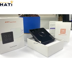 Công tắc cảm ứng thông minh Athena vuông màu đen 1 nút