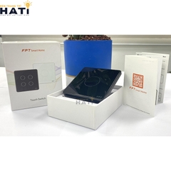 Công tắc cảm ứng thông minh Athena vuông màu đen 1 nút