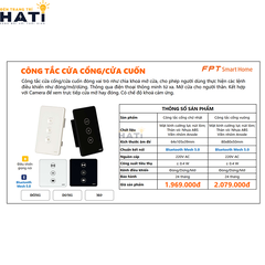 Công tắc cửa cổng, cửa cuốn thông minh Athena vuông màu đen