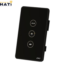 Công Tắc Điều Khiển Rèm Cửa Thông Minh Chữ Nhật Màu Đen Bluetooth