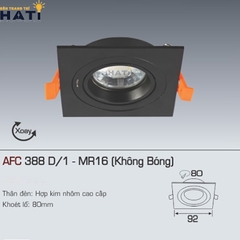 Đèn âm trần Anfaco AFC 388 không bóng màu trắng - đen