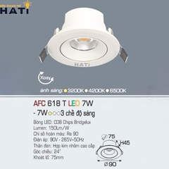 Đèn âm trần Anfaco AFC 618 màu trắng - đen 3w - 5w - 7w -12w