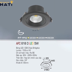 Đèn âm trần Anfaco AFC 618 màu trắng - đen 3w - 5w - 7w -12w