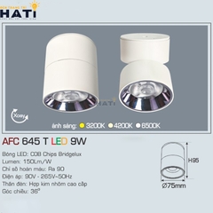 Đèn led nổi Anfaco AFC 645 màu trắng - đen 9w - 15w