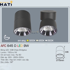 Đèn led nổi Anfaco AFC 645 màu trắng - đen 9w - 15w
