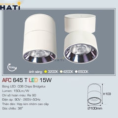 Đèn led nổi Anfaco AFC 645 màu trắng - đen 9w - 15w