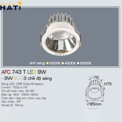 Đèn Âm Trần Anfaco AFC 743 Lỗ Khoét Ø75mm