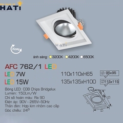 Đèn âm trần Anfaco AFC 762 với góc chiếu 24 độ