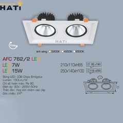 Đèn âm trần Anfaco AFC 762 7w - 15w
