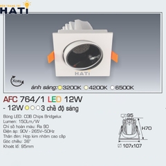 Đèn âm trần Anfaco AFC 764 với 3 chế độ màu