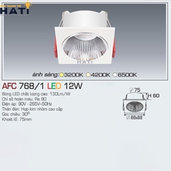 Đèn âm trần Anfaco AFC 768 với góc chiếu 30 độ