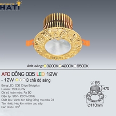 Đèn âm trần Anfaco AFC Đồng 005 chất liệu hợp kim nhôm cao cấp