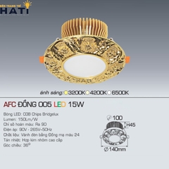 Đèn âm trần Anfaco AFC Đồng 005 lắp đặt trong phòng khách