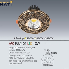 Đèn âm trần Anfaco AFC PULY 01 chất liệu hợp kim nhôm cao cấp
