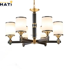 Cận cảnh chi tiết thiết kế đèn chùm Germi 6 bóng