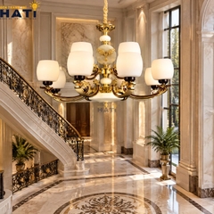 Đèn chùm tân cổ điển Hamono 12 bóng
