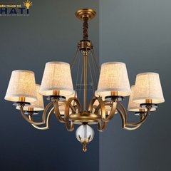 Cận cảnh chi tiết đèn chùm Risti 8 bóng