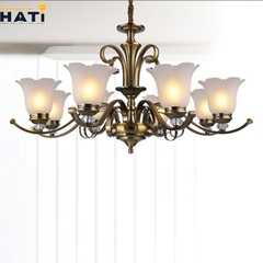 Đèn chùm tân cổ điển Risti 8 bóng lắp đặt phòng khách