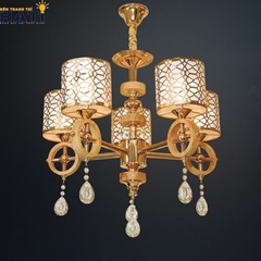 Đèn chùm Stilly 5 bóng - chao đèn thủy tinh cao cấp