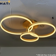 Đèn LED ốp trần 3 vòng tròn màu vàng