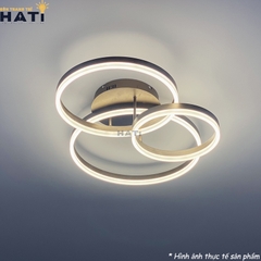 Đèn LED ốp trần 3 vòng tròn màu vàng