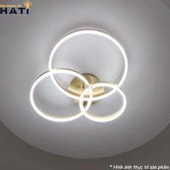 Đèn LED ốp trần 3 vòng tròn màu vàng