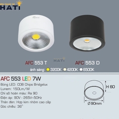 Đèn lon Anfaco AFC 553 màu trắng - đen 7w - 12w