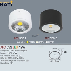 Đèn lon Anfaco AFC 553 màu trắng - đen 7w - 12w