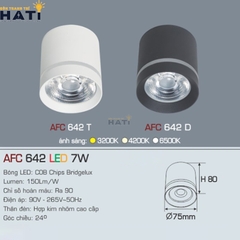 Đèn lon Anfaco AFC 642 màu trắng - đen 7w