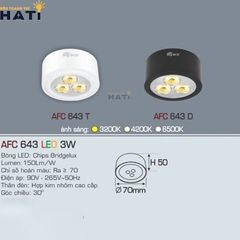 Đèn lon Anfaco AFC 643 màu trắng - đen 3w - 7w - 9w
