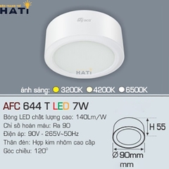 Đèn lon Anfaco AFC 644 màu trắng - đen 3w - 7w - 12w