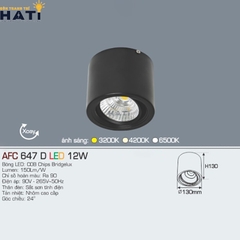 Đèn lon Anfaco AFC 647 màu trắng - đen 7w - 12w