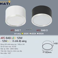 Đèn lon Anfaco AFC 649 màu trắng - đen 12w