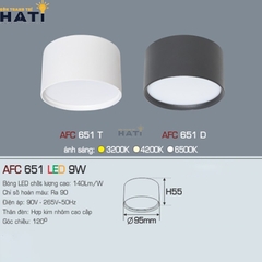 Đèn lon Anfaco AFC 651 màu trắng - đen 9w - 12w