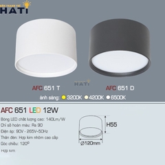 Đèn lon Anfaco AFC 651 màu trắng - đen 9w - 12w
