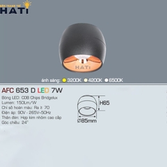 Đèn lon Anfaco AFC 653 D màu đen 7w
