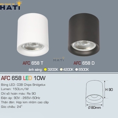 Đèn lon Anfaco AFC 658 màu trắng - đen 10w