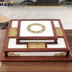 Đèn ốp gỗ Sape 4