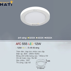 Đèn ốp nổi Anfaco tròn vỏ trắng AFC 555 6w- 12w-18w-22w-28w-36w-48w