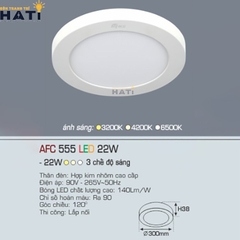 Đèn ốp nổi Anfaco tròn vỏ trắng AFC 555 6w- 12w-18w-22w-28w-36w-48w