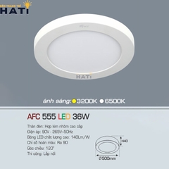 Đèn ốp nổi Anfaco tròn vỏ trắng AFC 555 6w- 12w-18w-22w-28w-36w-48w