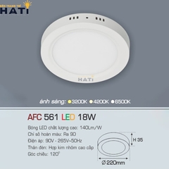 Đèn ốp nổi Anfaco tròn vỏ trắng AFC 561 12w - 18w - 22w