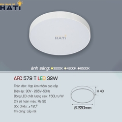 Đèn ốp nổi Anfaco tròn vỏ trắng AFC 579 T 15w - 22w - 32w - 40w
